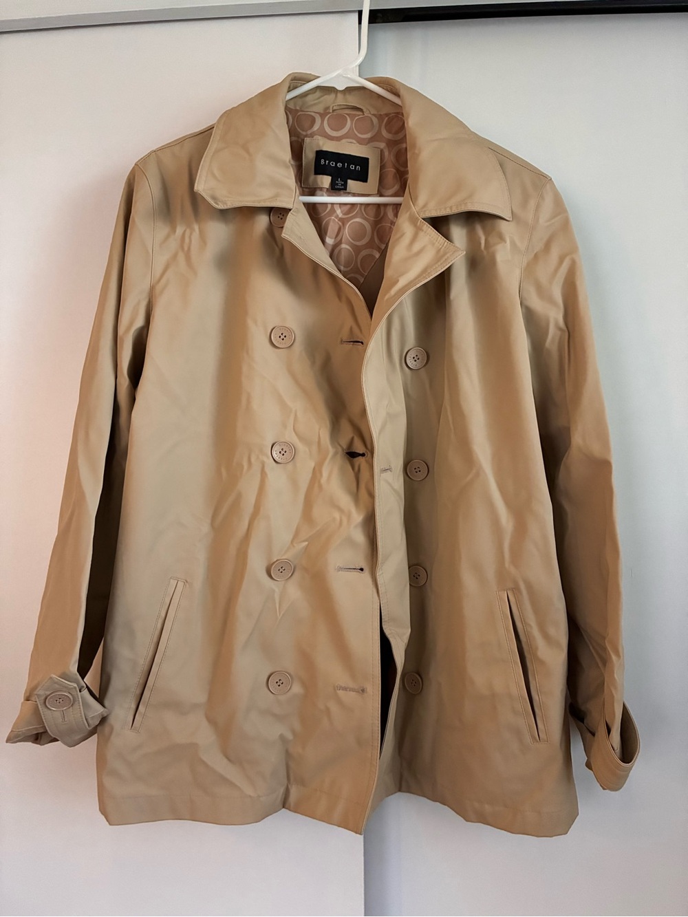 Braetan Tan Double-Breasted Trench Coat